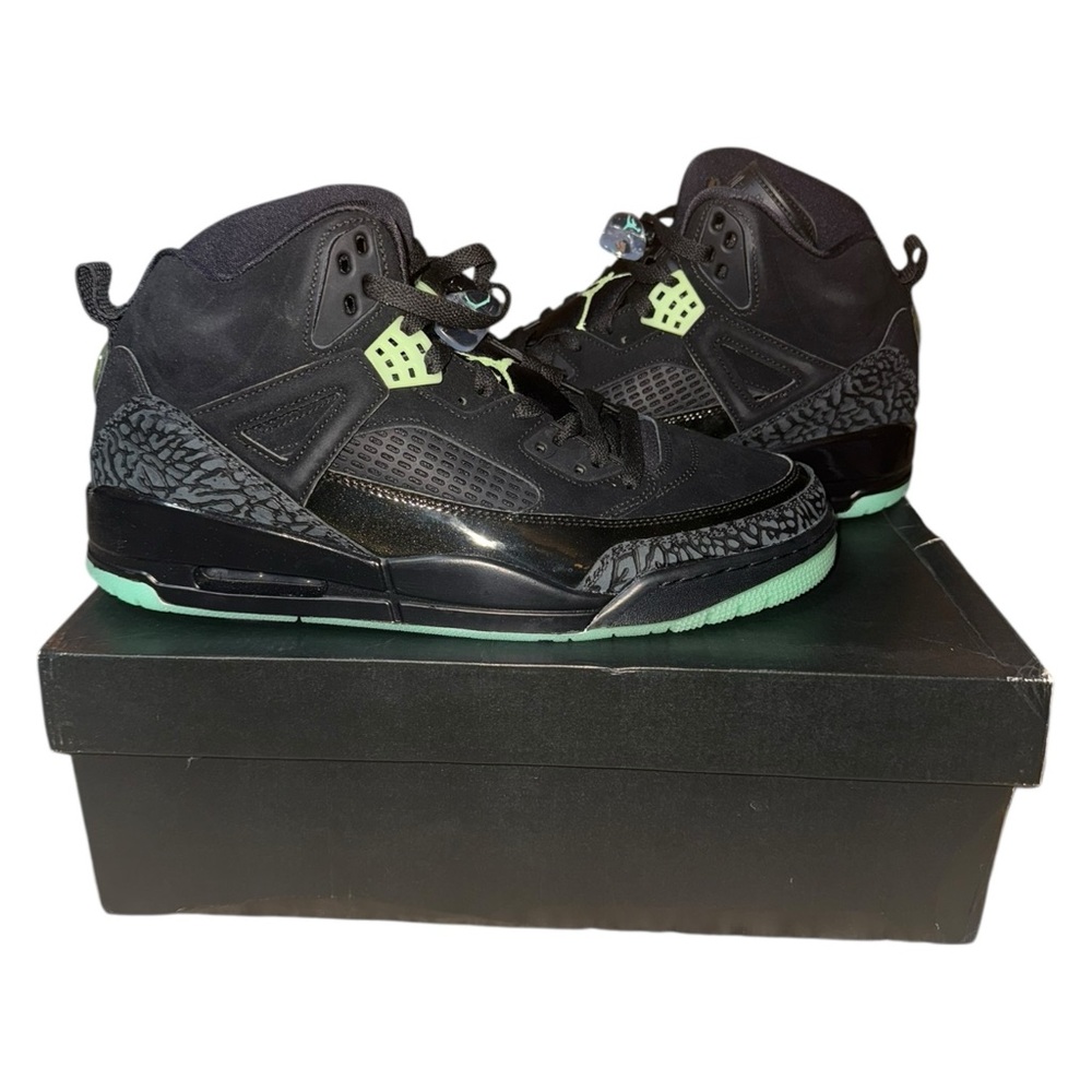 Jordan Spizike Black Green Glow Men’s Size 12 Retro Hybrid Shoe